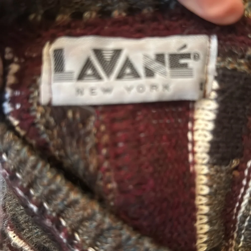 Vintage Lavane New York Textured 3D Sweater Colorful Men large Cosby 80s Biggie